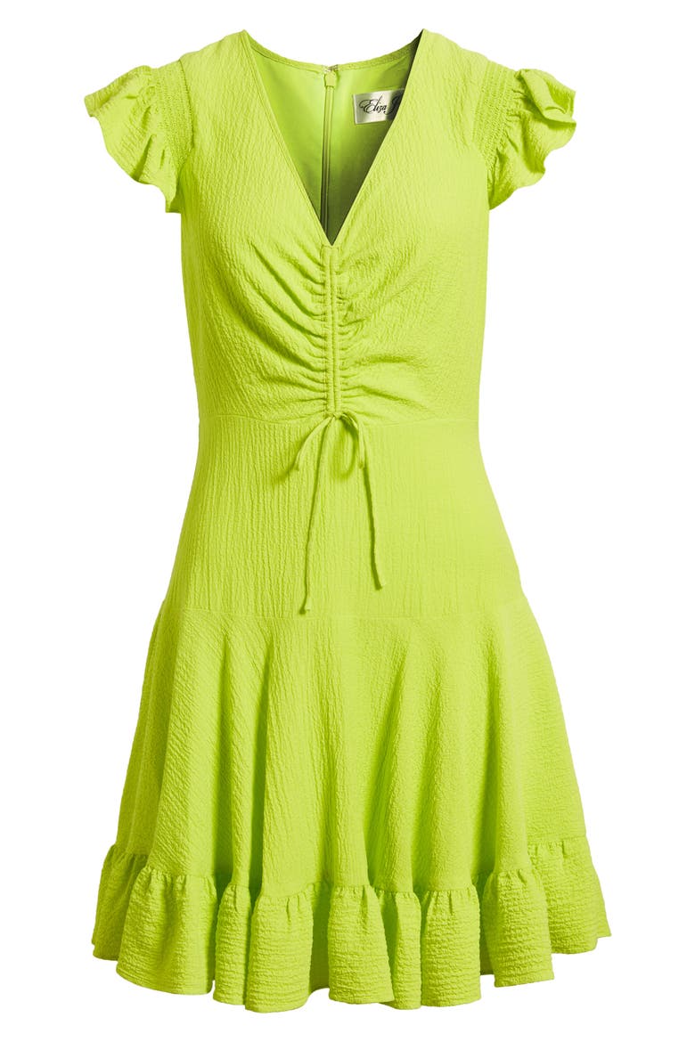 Center Ruched A-Line Dress, Alternate, color, YELLOW