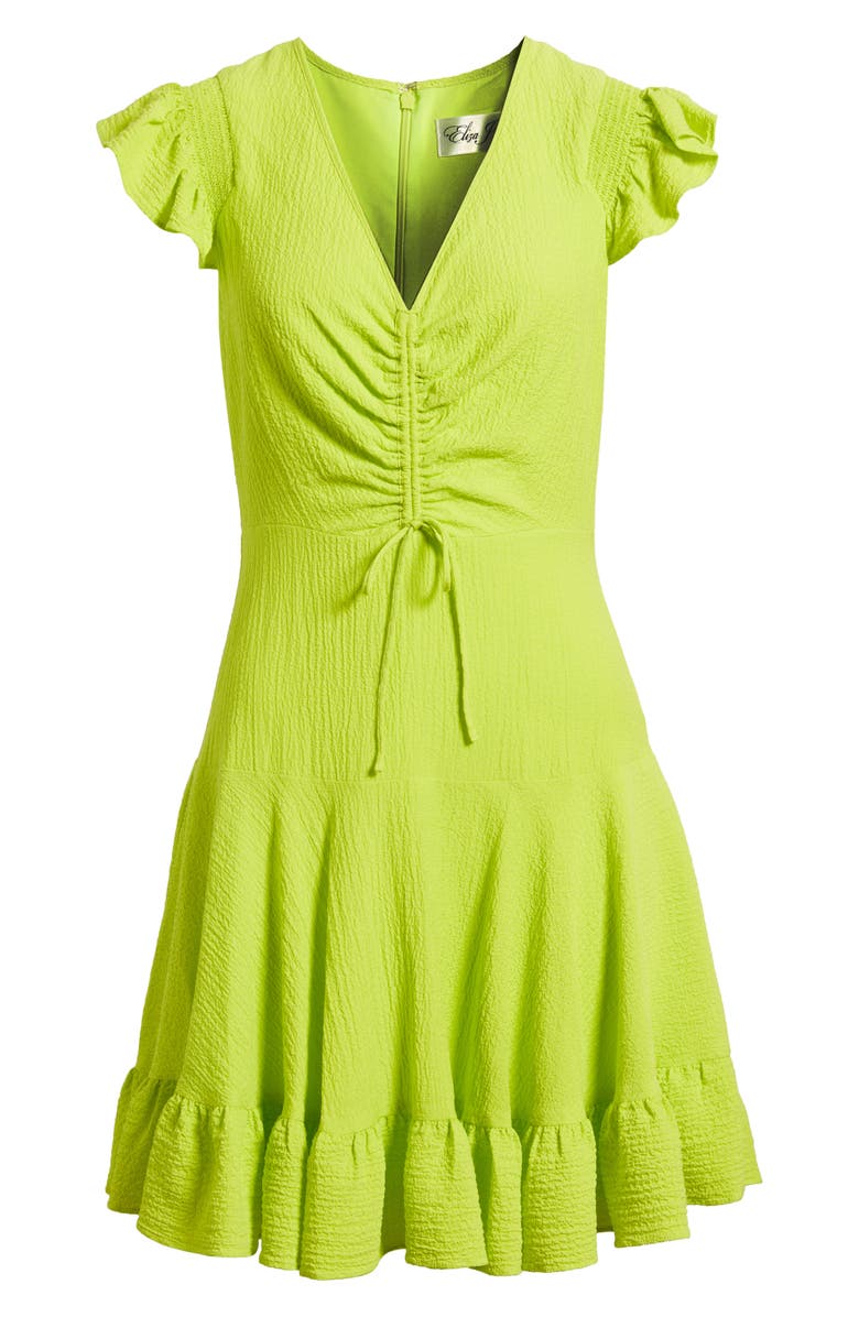 Eliza J Center Ruched A-Line Dress, Alternate, color, Yellow