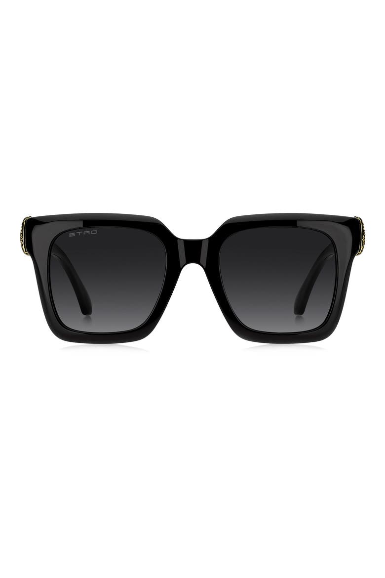 0157/S 52mm Gradient Square Sunglasses, Main, color, BLACK/ DARK GREY SF