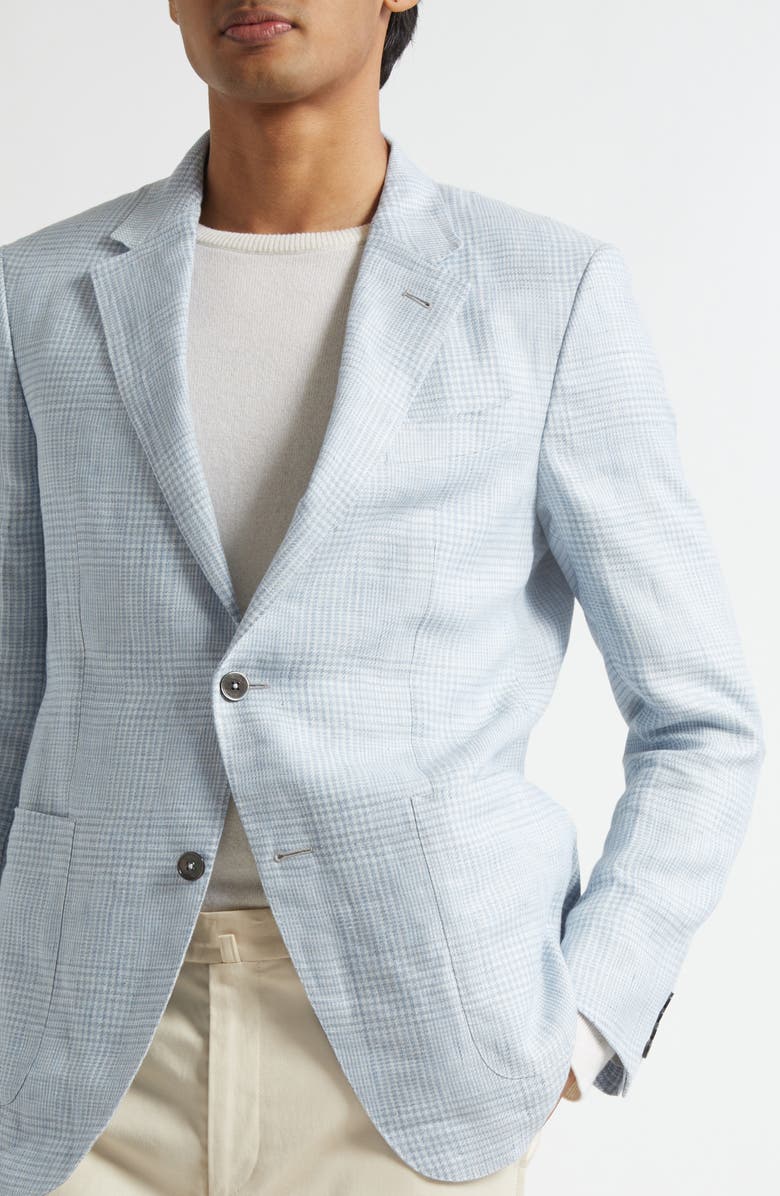 ZEGNA Oasi Linen Sport Coat, Alternate, color, Br Blue Checker