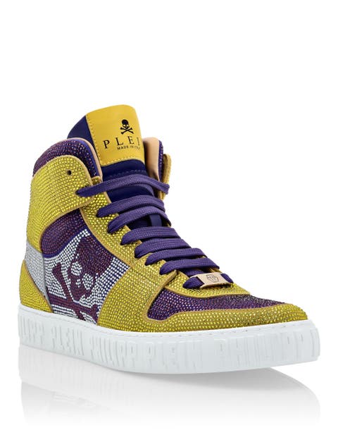 Hi-Top Sneakers Notorious Crystal Skull With Crystals Unisex