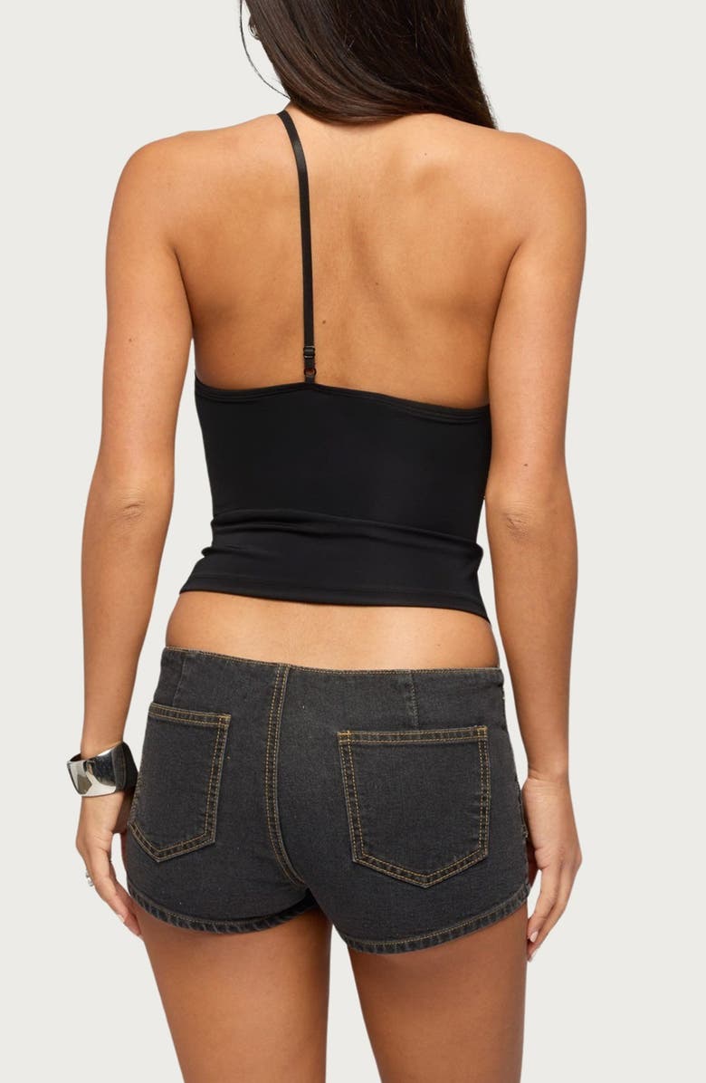 EDIKTED One Shoulder Peekaboo Lacey Cutout Top, Alternate, color, 