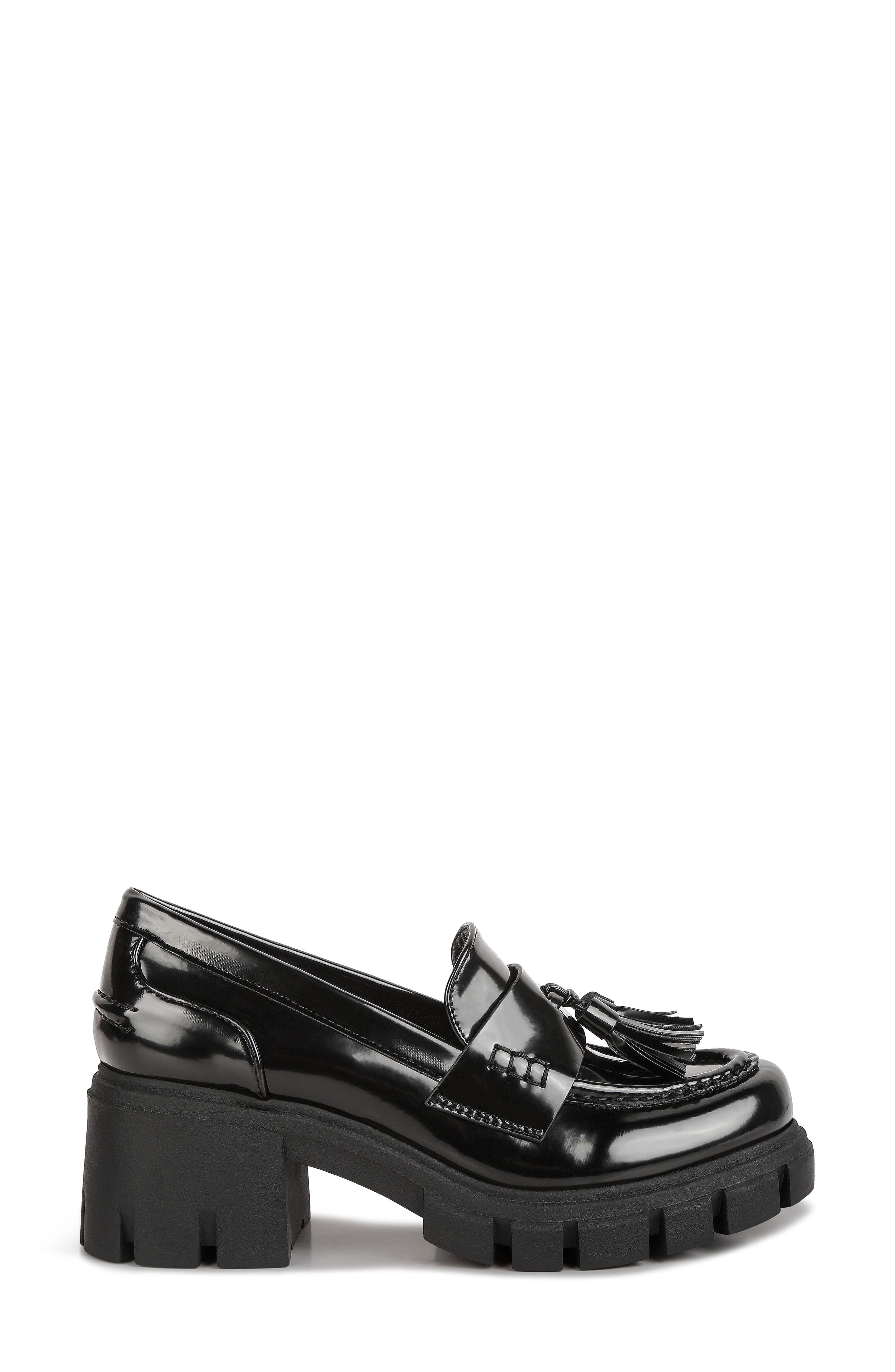 LONDON RAG Jonah Tassel Loafer Pump, Alternate, color, Black