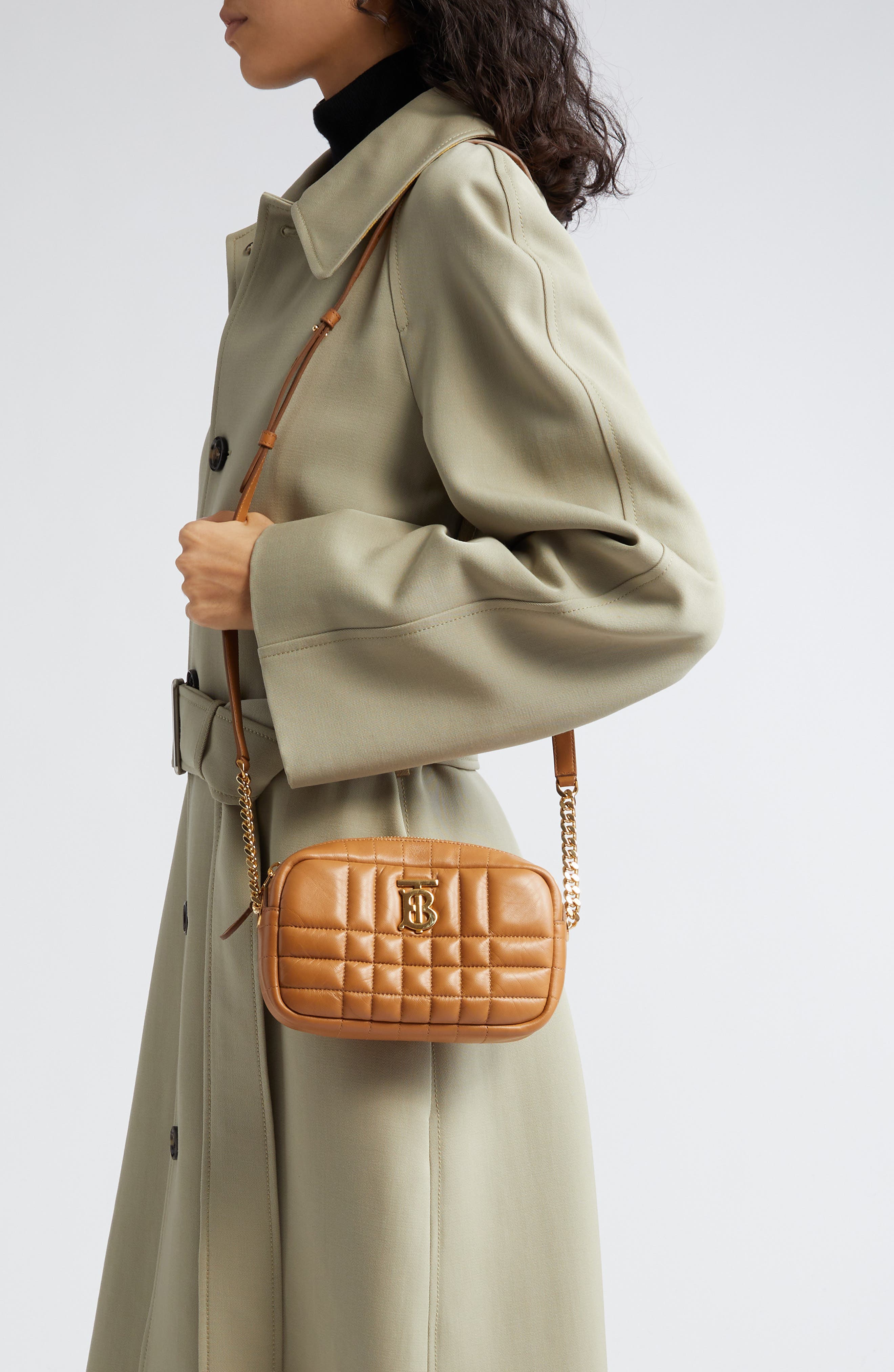 Burberry Mini Lola Check Quilted Leather Camera Crossbody Bag, Alternate, color, 