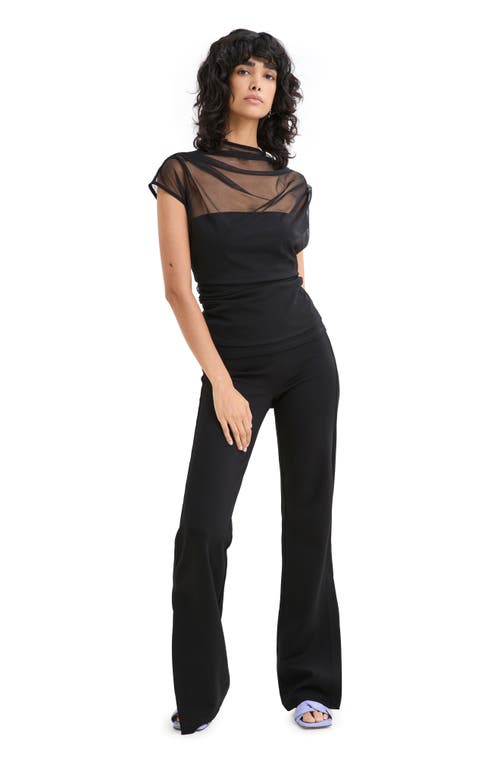 Marcella Dawn Layered Top In Black
