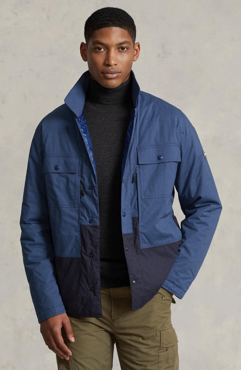 Polo Ralph Lauren James Reversible Ripstop Quilted Shirt Jacket, Alternate, color, Raleigh Blue