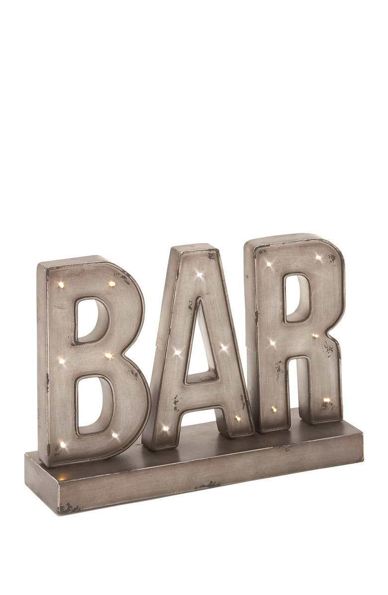 Novogratz Metal LED Bar Sign, Main, color,