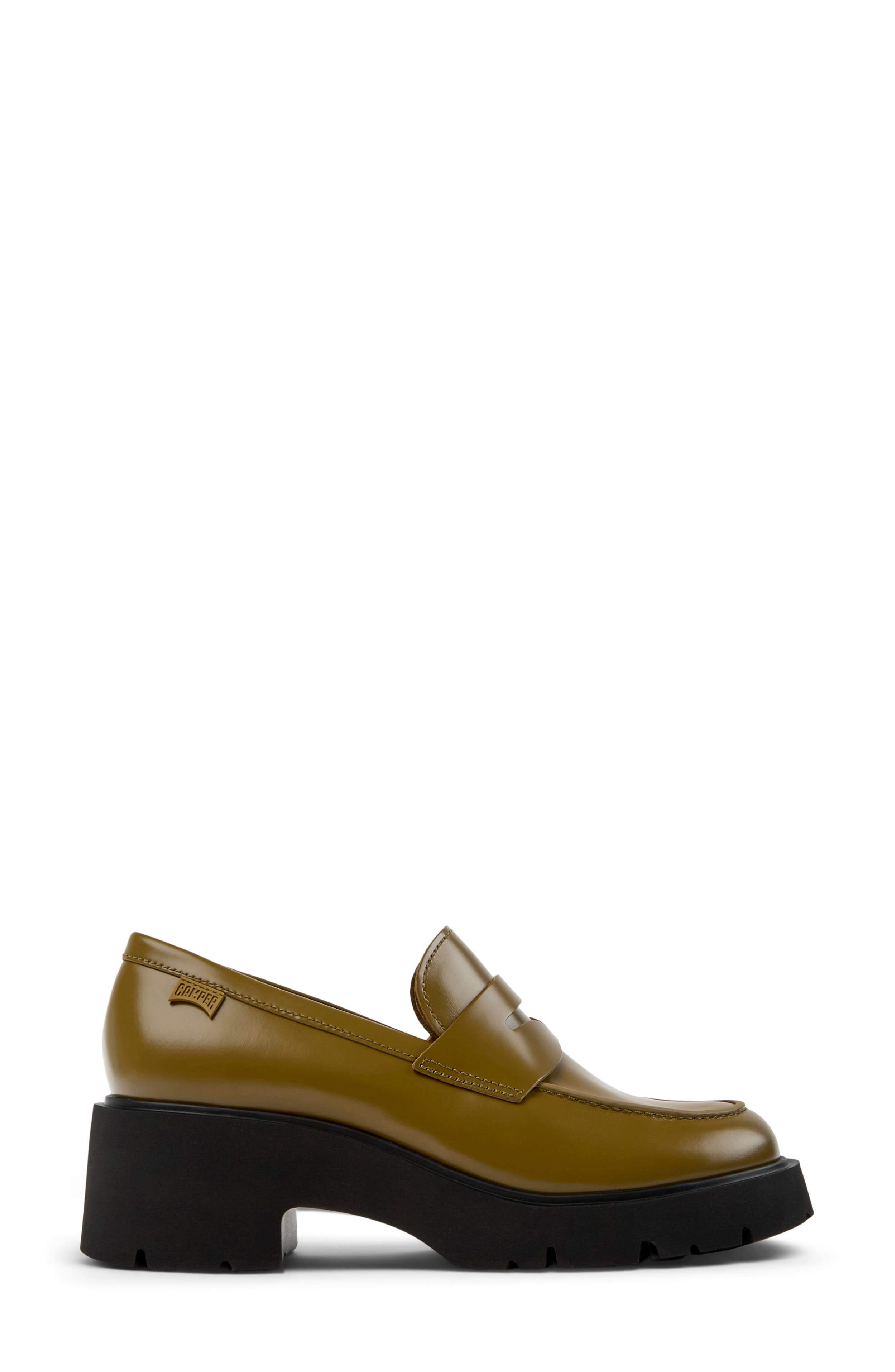 Milah Mismatched Loafers, Alternate, color, MEDIUM GREEN