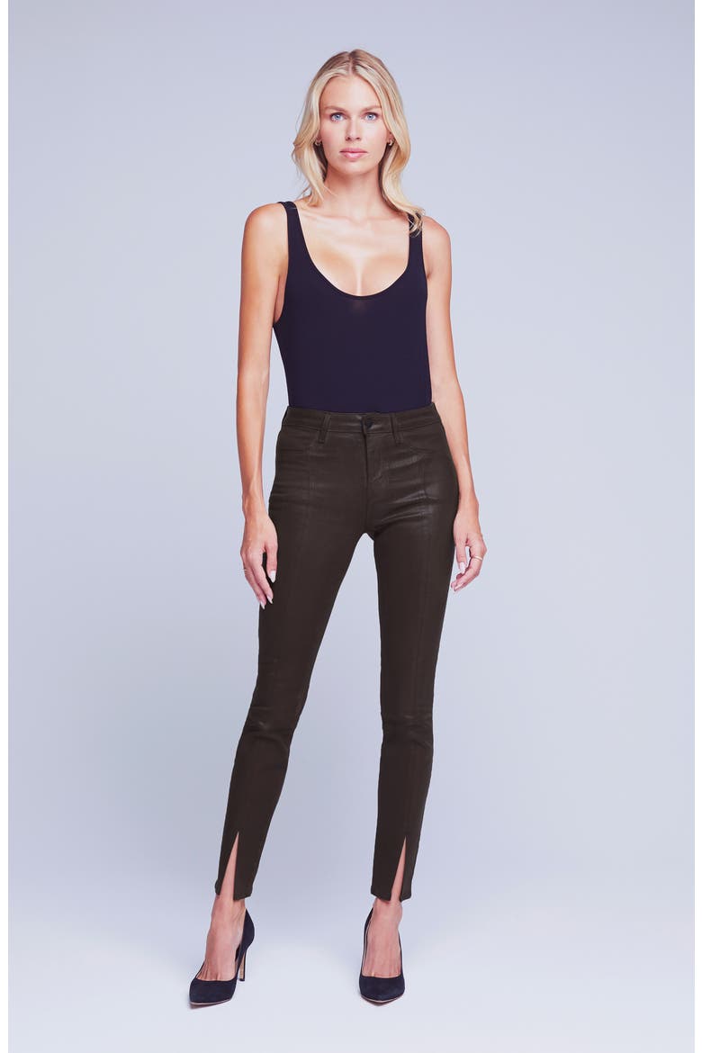Jyothi High Waist Split Ankle Skinny Jeans, Alternate, color, COCOA COAT