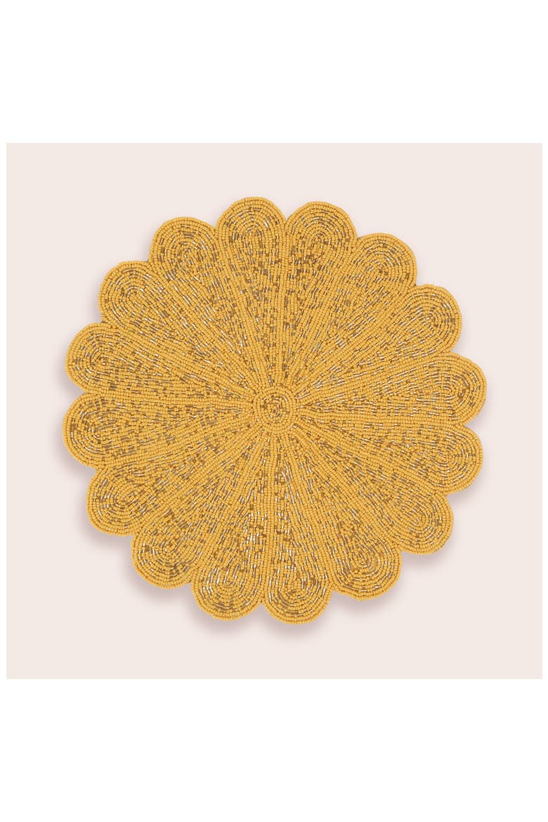 Sunshine Beaded Placemat, Alternate, color, YELLOW