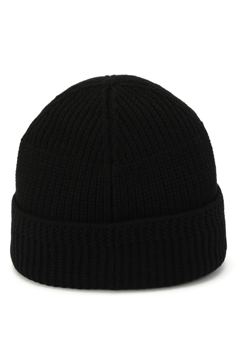 AllSaints Merino Wool Rib Beanie, Alternate, color, Black