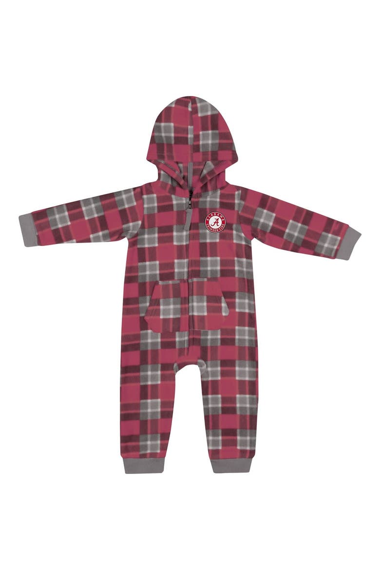 Infant Colosseum  Crimson Alabama Crimson Tide Full-Zip Plaid Hoodie Long Sleeve Jumper, Alternate, color, Crimson