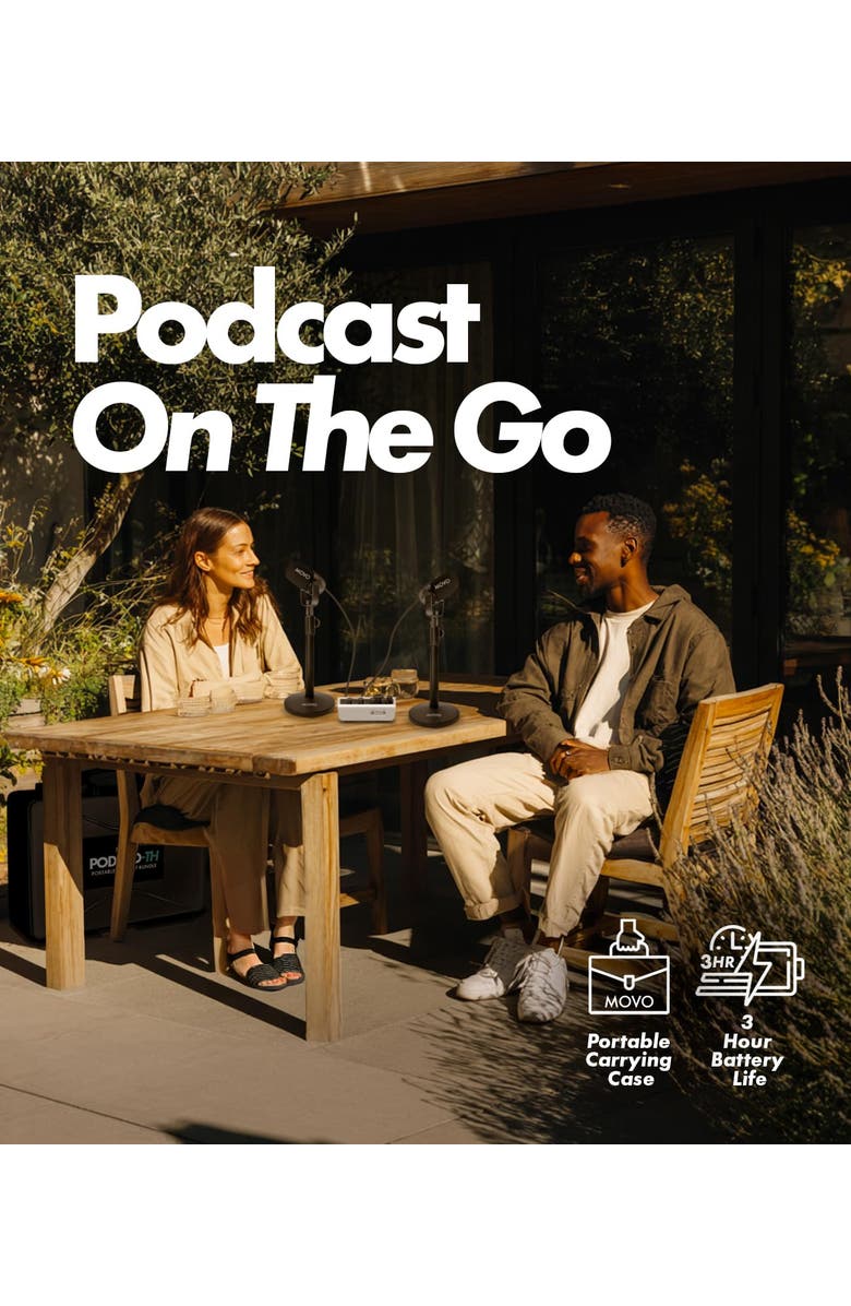 MOVO PodPro-TH Portable Podcasting Bundle for 2 for Smartphones and Computers, Alternate, color, Black