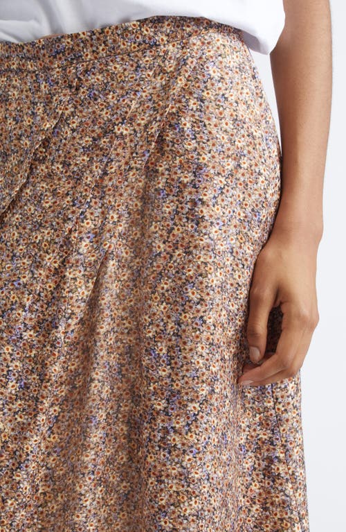 Isabel Marant Cacia Floral Jacquard Asymmetric Midi Skirt In Brown