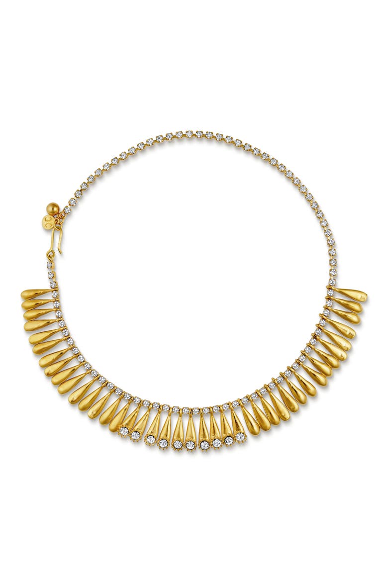 Crystal Fringe Collar Necklace, Main, color, 14K GOLD