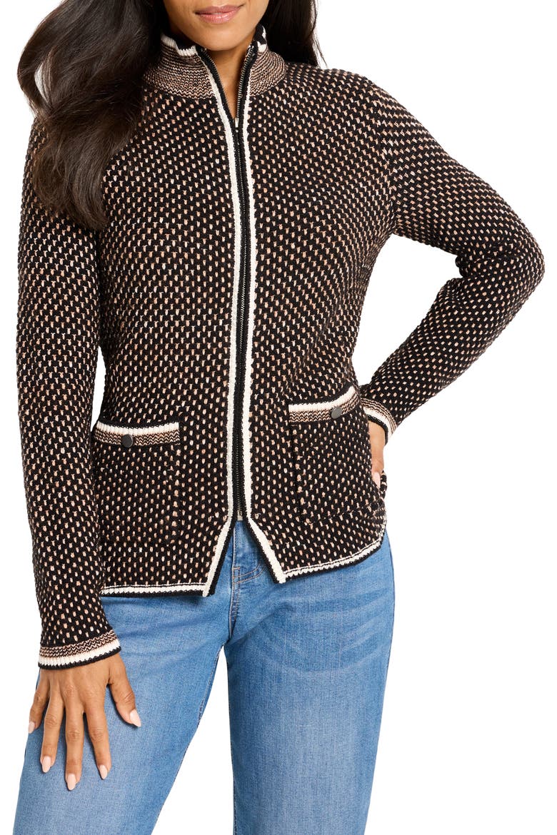 Brick Stitch Knit Jacket, Main, color, NEUTRAL MULTI