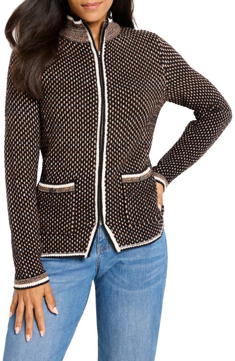 Brick Stitch Knit Jacket (Regular & Petite)