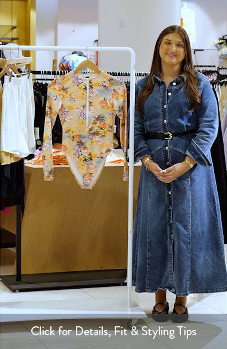 Scenic Sunset Long Sleeve Zip One-Piece Swimsuit, sales video thumbnail