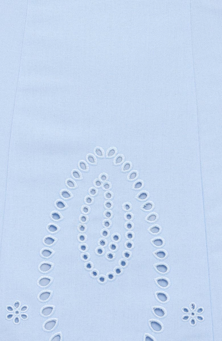 Petal & Pup Aston Eyelet Scalloped Hem Strapless Minidress, Alternate, color, Blue