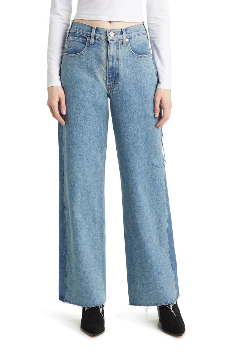 SLVRLAKE Grace Reworked Panelled Wide Leg Jeans, Main, color, 