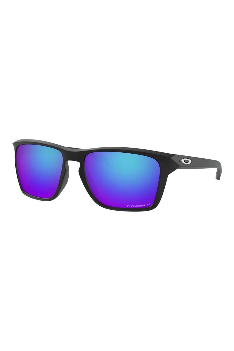Sylas 57mm Prizm™ Polarized Keyhole Sunglasses, Alternate, color, BLACK