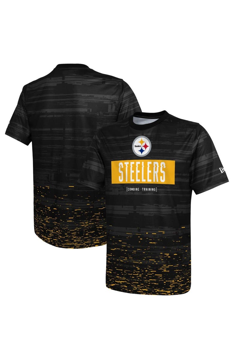 New Era Men's New Era Black Pittsburgh Steelers Combine Authentic Sweep T-Shirt, Main, color, 