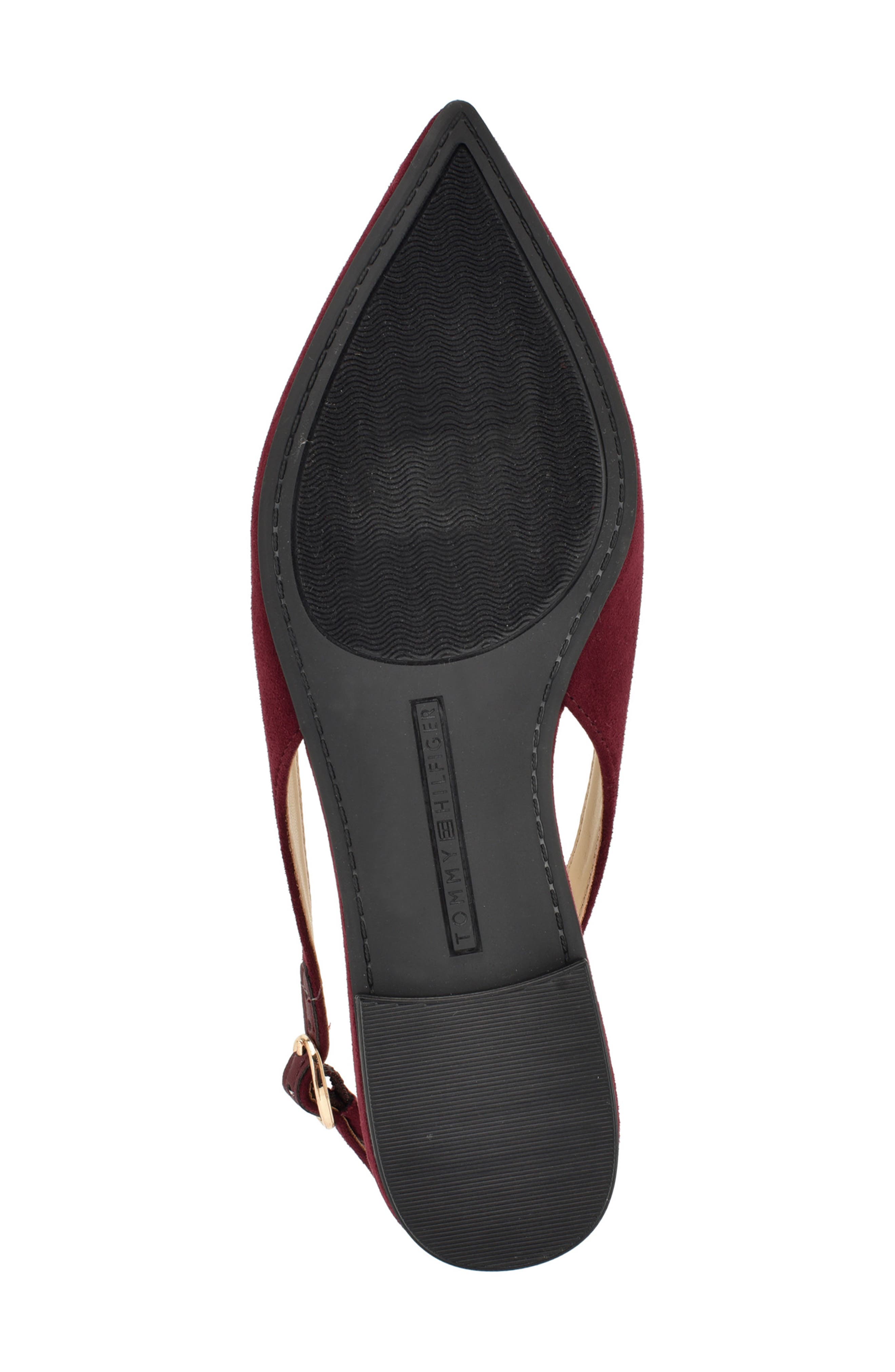 Vesly Pointed Toe Slingback Flat, Alternate, color, DEEP BORDEAUX