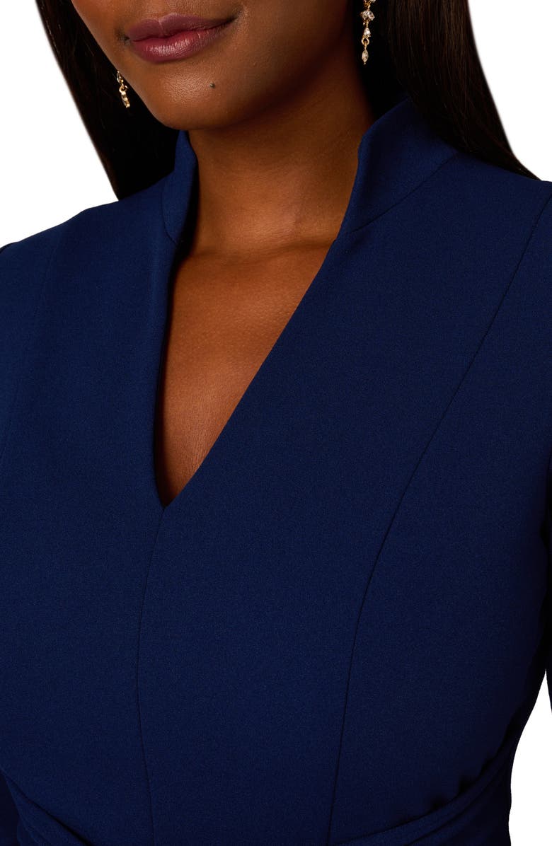 Adrianna Papell Tie Front Sheath Dress, Alternate, color, Navy Sateen