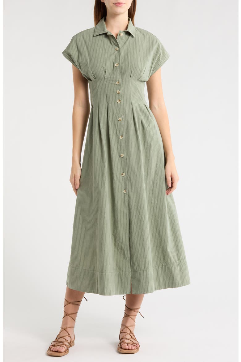 arden mini shirt dress Abercrombie & Fitch Belted Linen-Blend Mini Shirt Dress