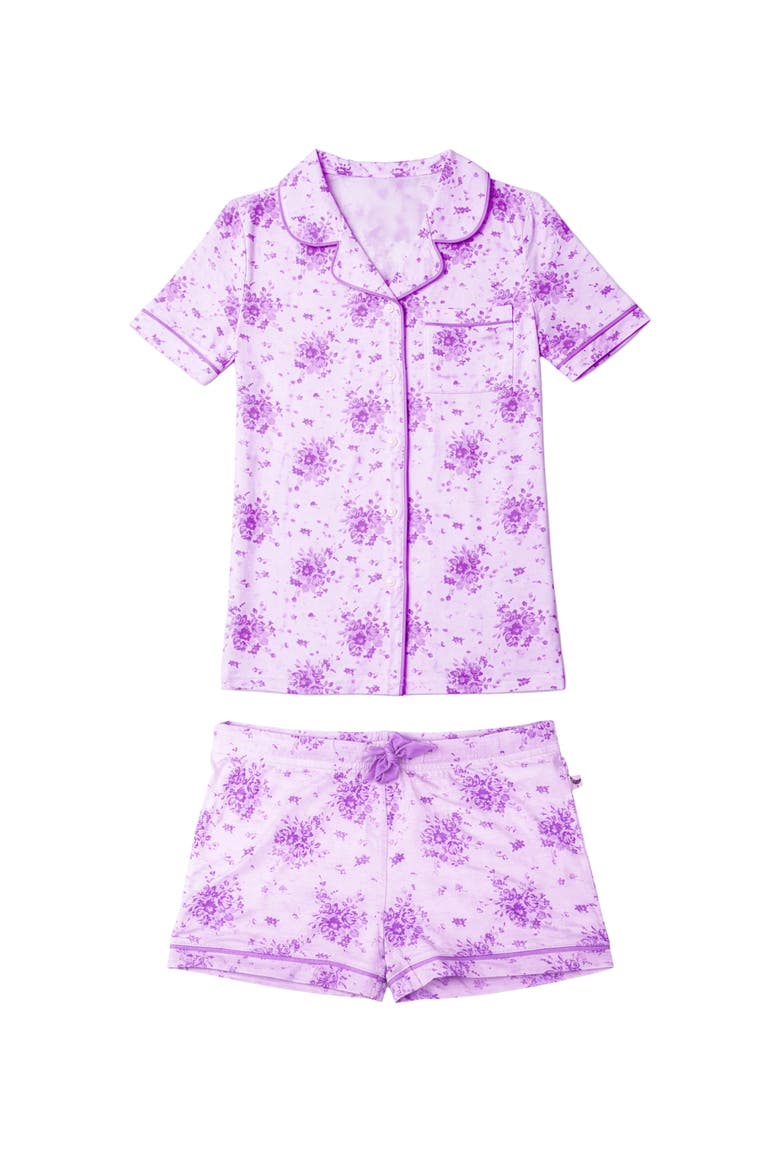 Floral Print Short Sleeve Jersey PJ, Main, color, Orchid