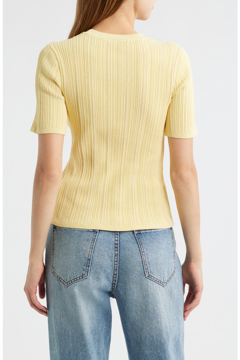 Camryn Short Sleeve Rib Sweater, Alternate, color, SUNLIT