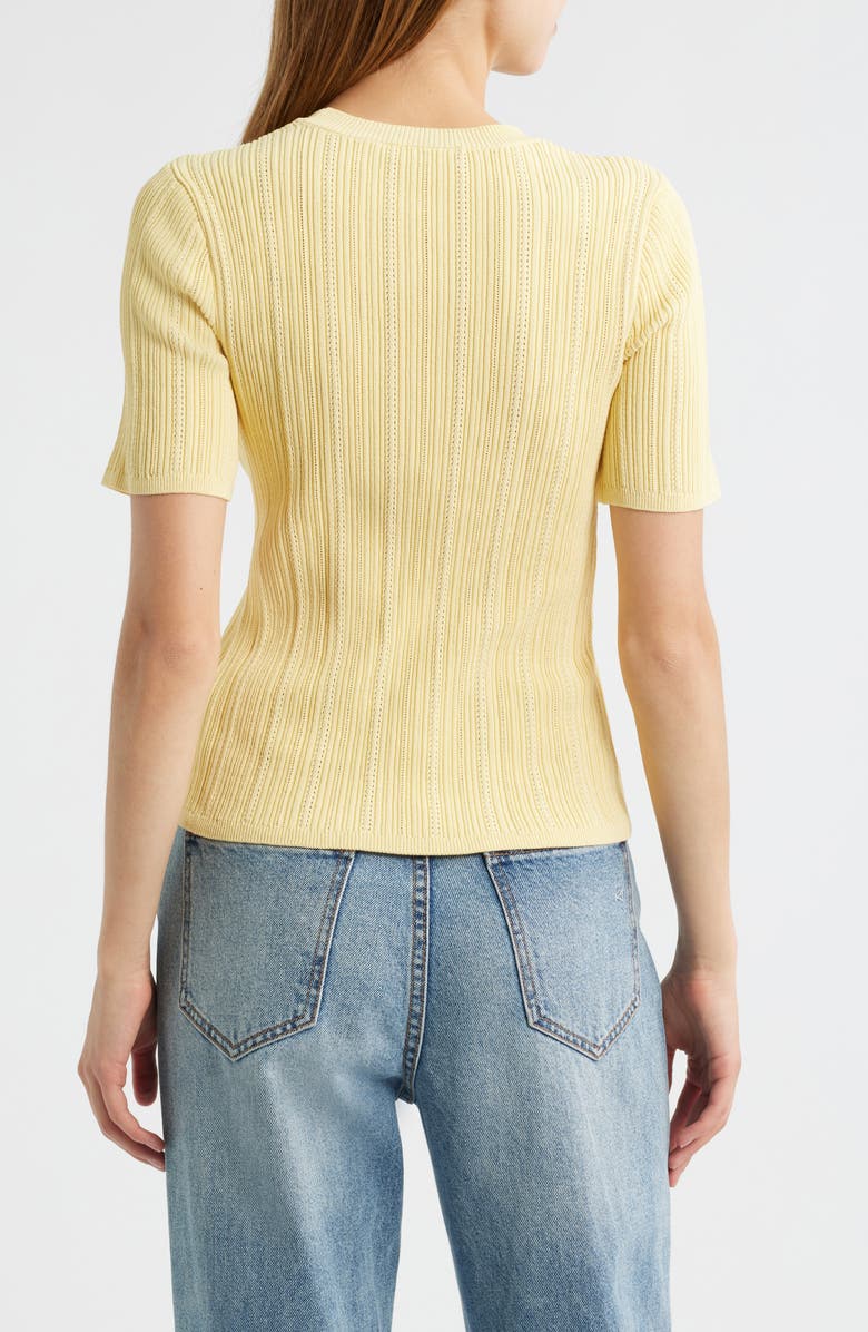 rag & bone Camryn Short Sleeve Rib Sweater, Alternate, color, Sunlit