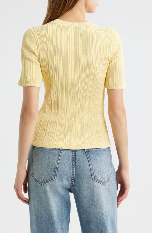 Rag & Bone Camryn Short Sleeve Rib Sweater In Yellow
