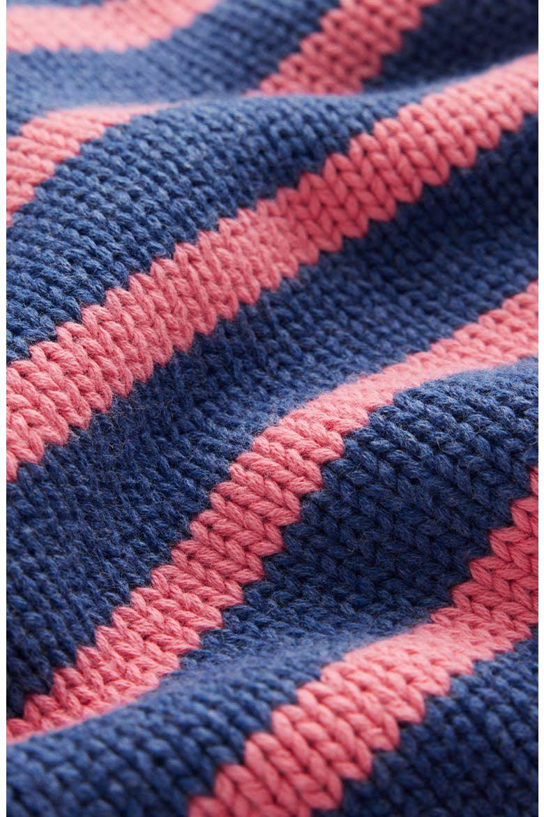Lucy Stripe Chunky Crop Cotton Sweater, Alternate, color, BLUE, PINK STRIPE