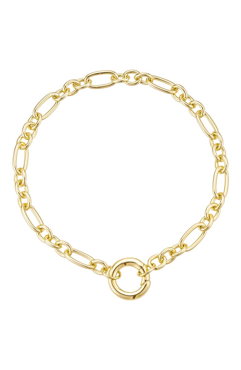 Untamed Petals Classic Link Charm Bracelet, Main, color, Gold