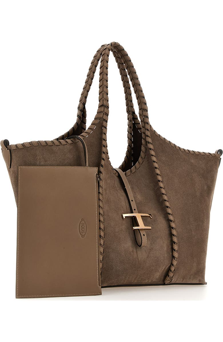 Tod's T Timeless Shopper, Alternate, color, Creta Chiaro