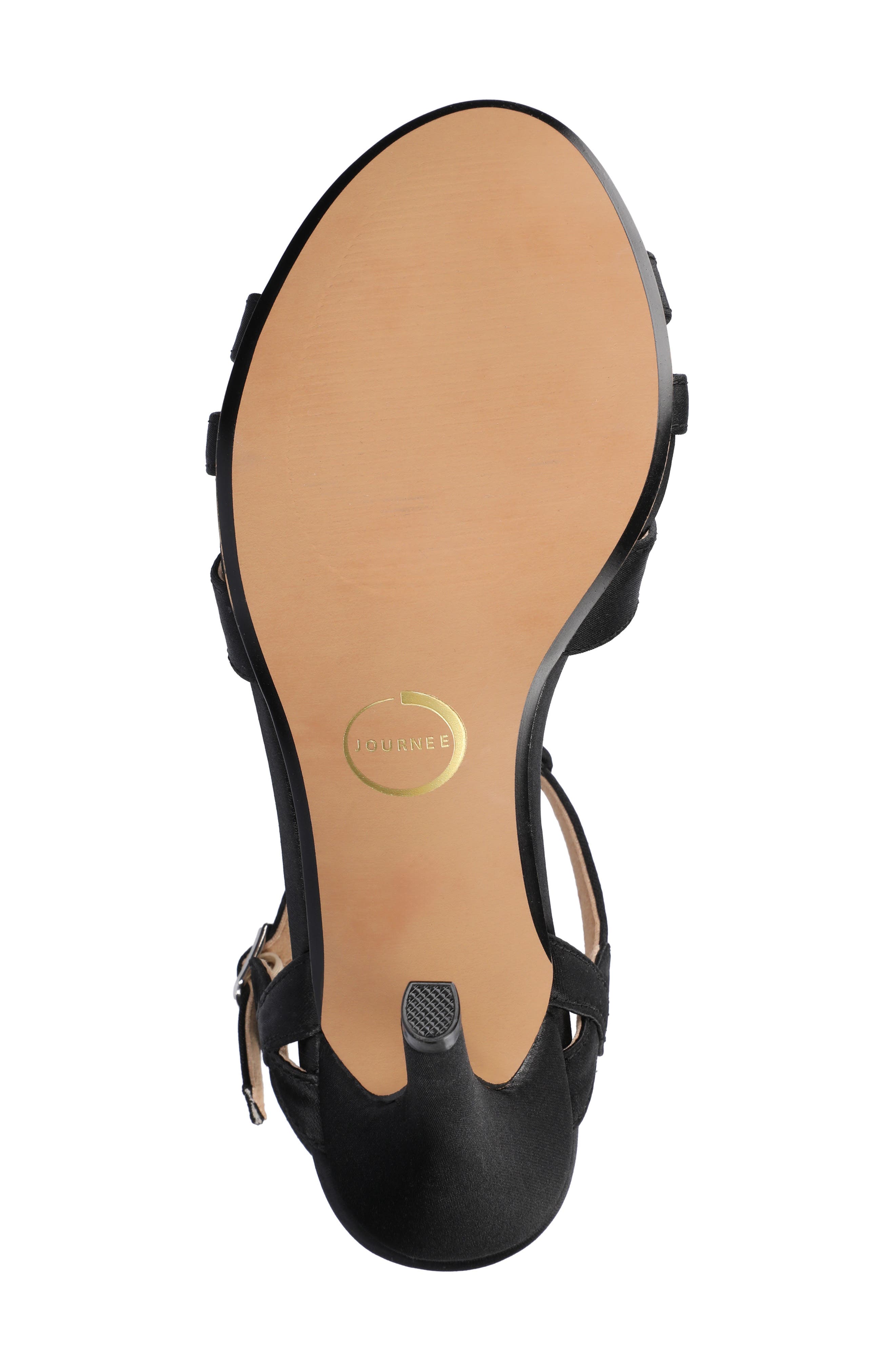 Journee Collection Valry Strappy Sandal - Extra Wide Width Available, Alternate, color, Satin/ Black