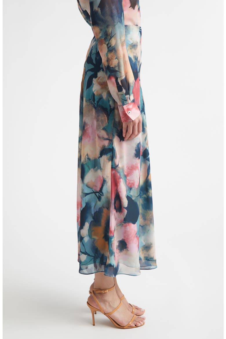 Abstract Floral Chiffon A-Line Skirt, Alternate, color, MIST MULTI