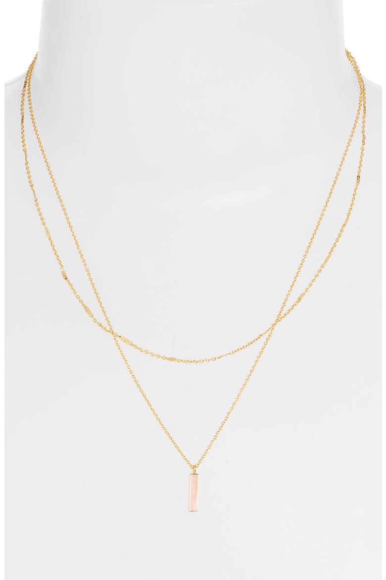Montecito Bar Layered Necklace, Alternate, color, GOLD/ ROSE QUARTZ