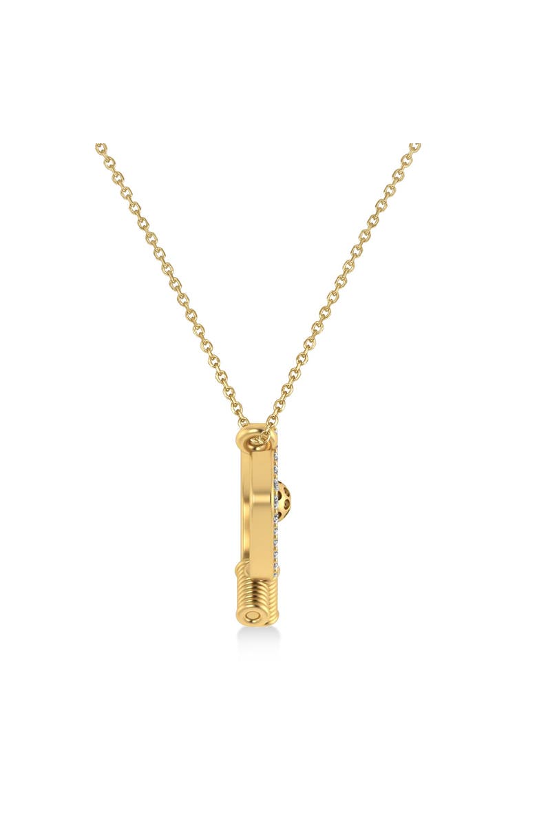 ALLUREZ Diamond Large Dual Pickleball Paddle Pendant Necklace 14K, Alternate, color, 0.12Ct, Yellow Gold