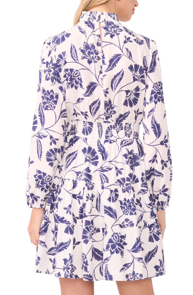 1.STATE Floral Long Sleeve Dress, Alternate, color, Classic Navy