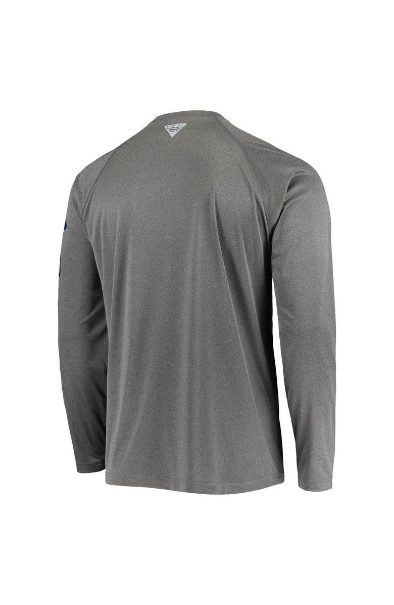 Columbia Men's Columbia Charcoal Michigan Wolverines Terminal Tackle Omni-Shade Raglan Long Sleeve T-Shirt, Alternate, color,