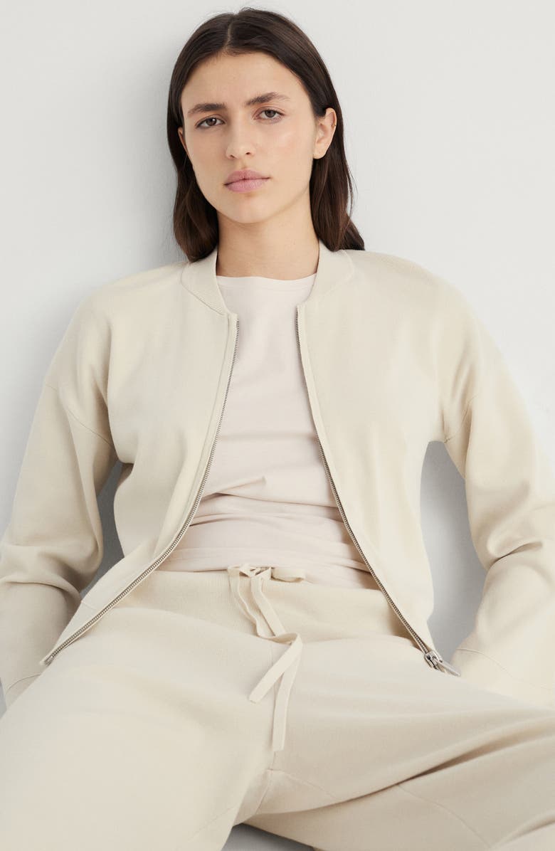 MANGO Wide Leg Rib Drawstring Pants, Alternate, color, 