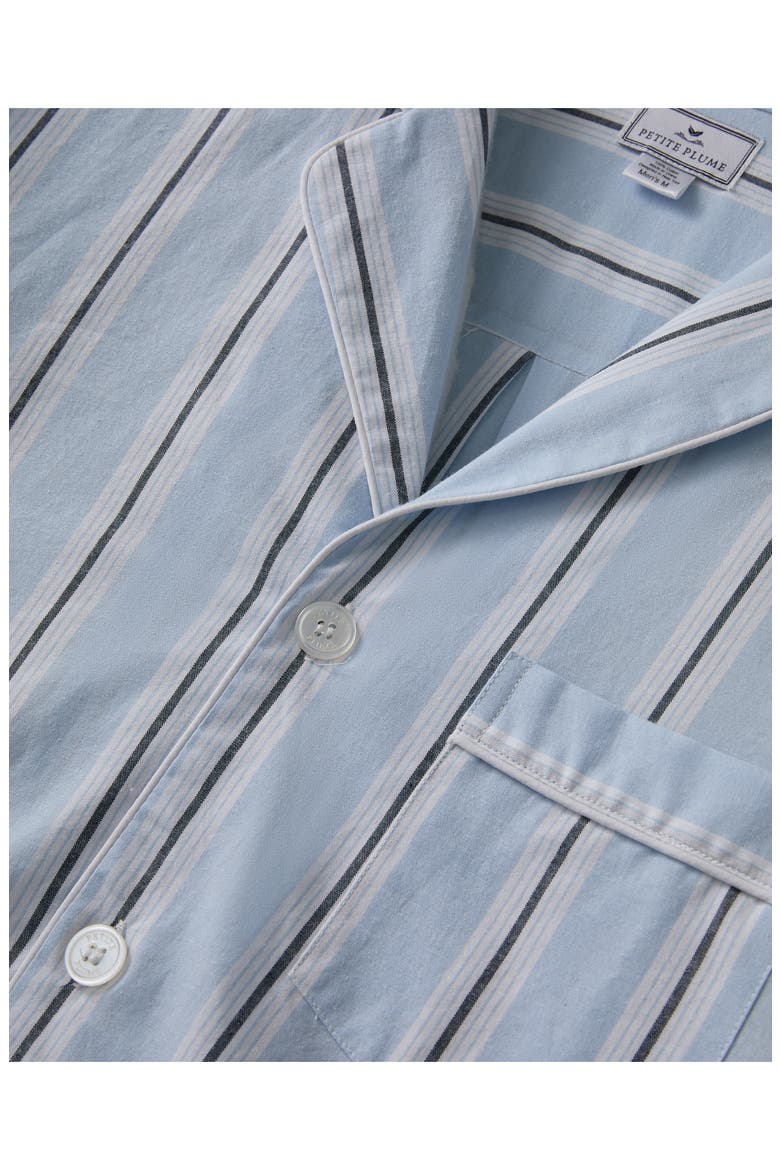Classic Stripe Cotton Twill Pajamas, Alternate, color, BLUE