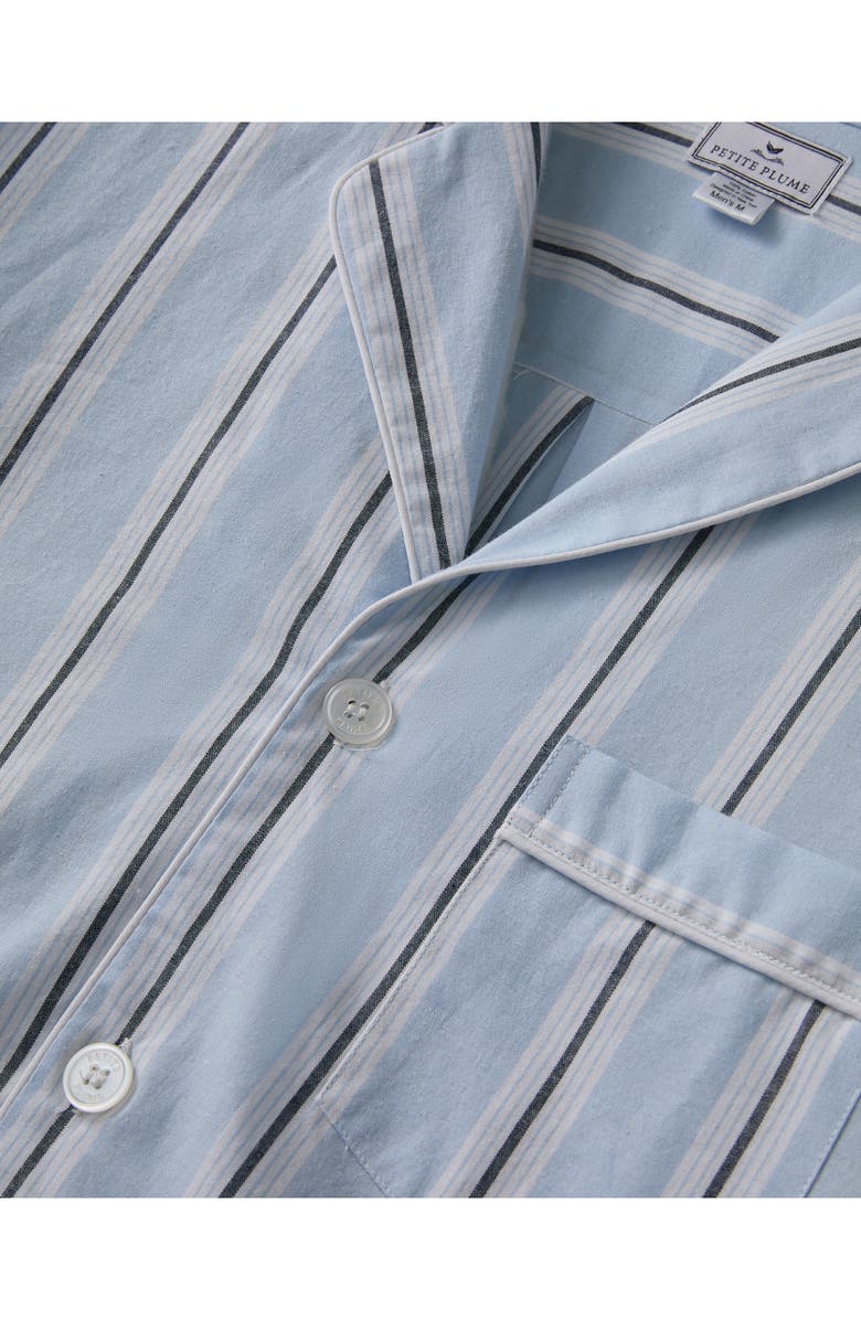 Petite Plume Classic Stripe Cotton Twill Pajamas, Alternate, color,