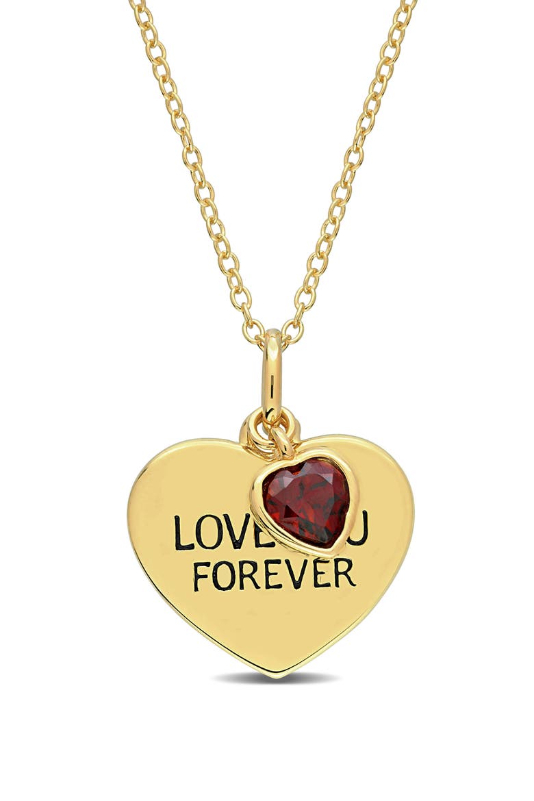 Love You Forever Pendant Necklace, Main, color, RED