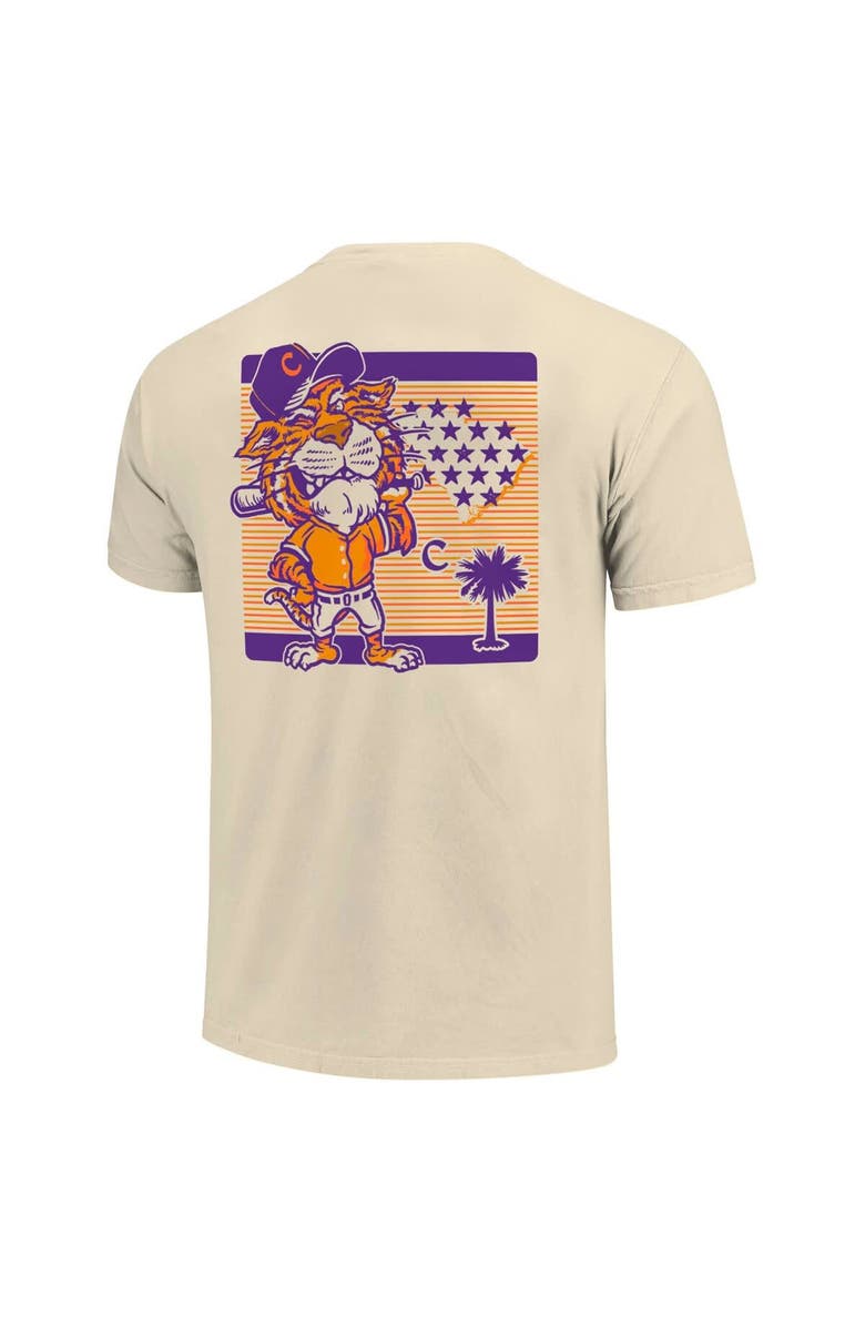 IMAGE ONE Men's Cream Clemson Tigers Palmetto C Baseball T-Shirt, Alternate, color, Cream