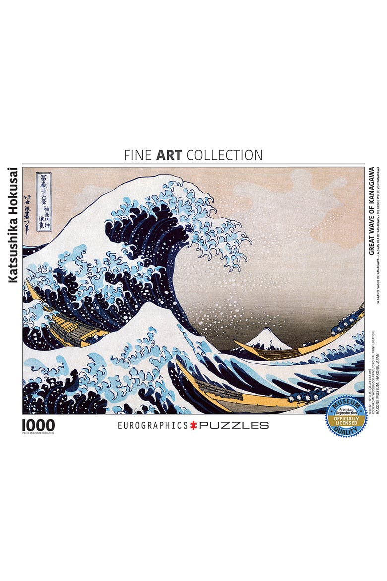 Great Wave Off Kanagawa By Hokusai 1000 Piece Puzzle, Alternate, color, Multicolored