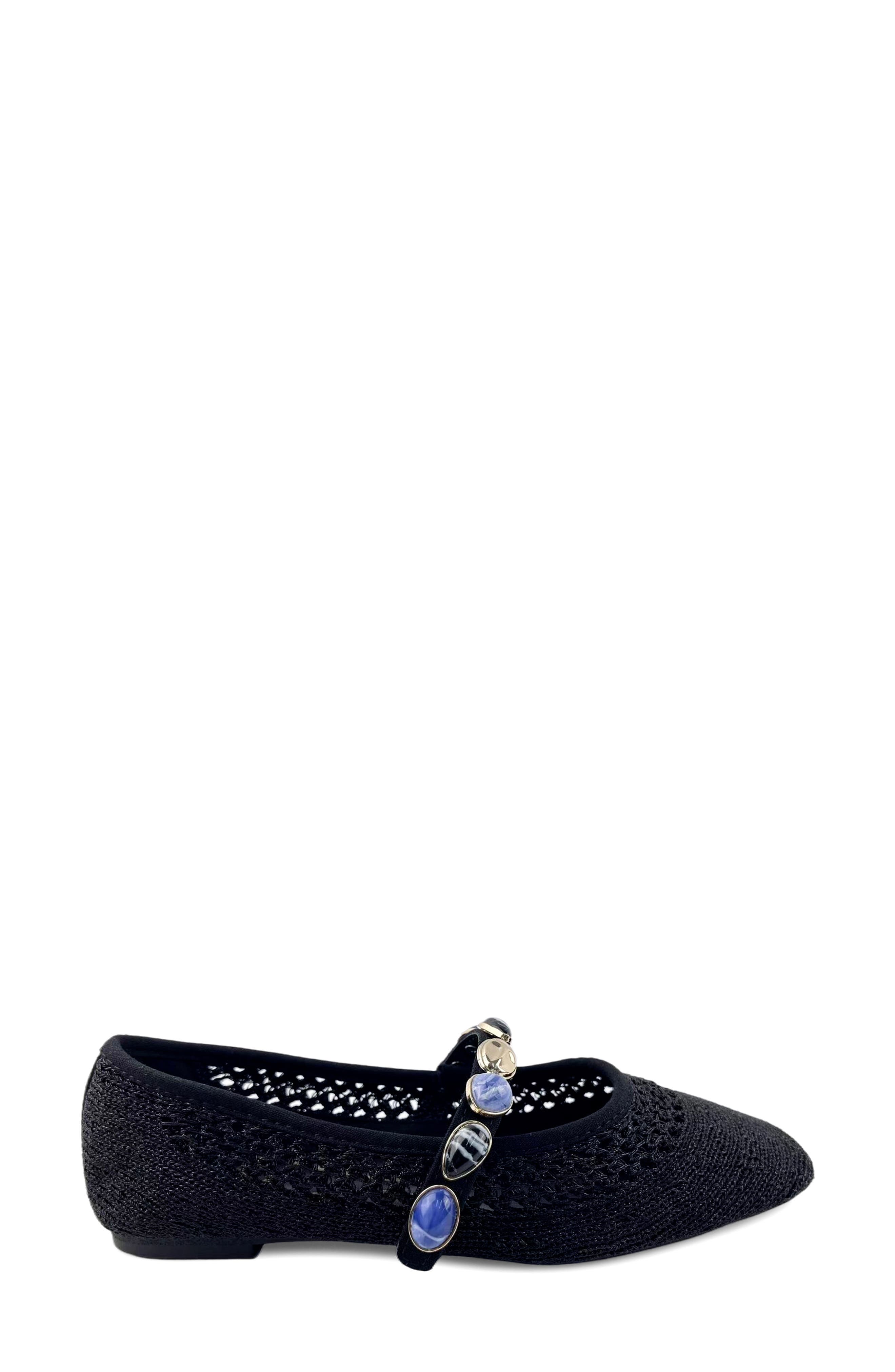 Kenneth Cole Zeta Stones Embellished Knit Ballet Flat, Alternate, color, 