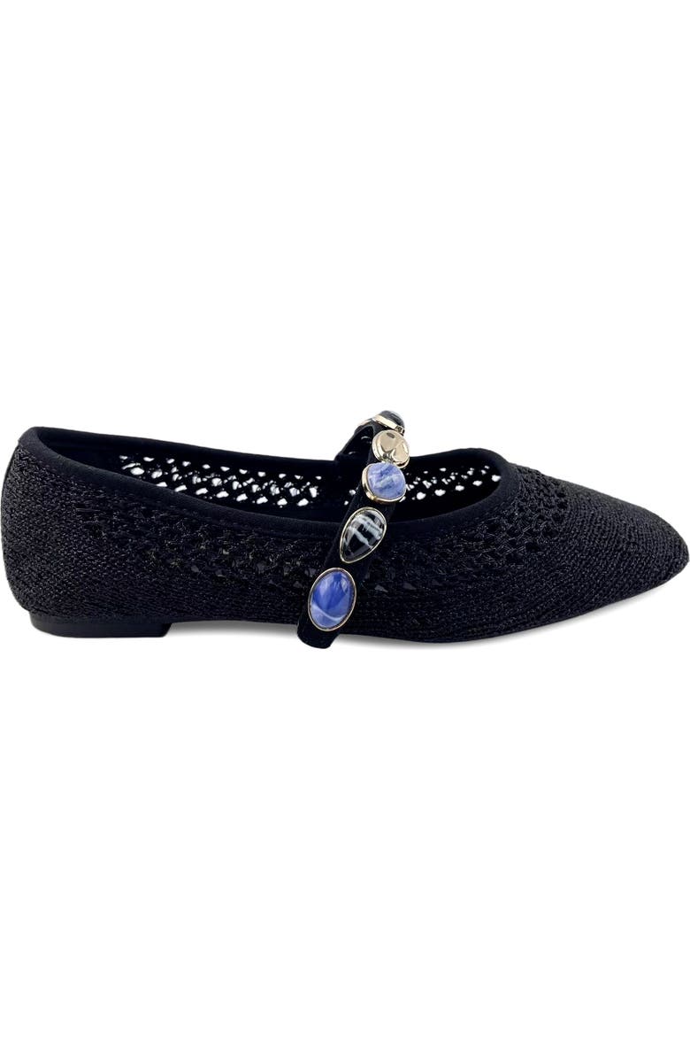 Kenneth Cole Zeta Stones Embellished Knit Ballet Flat, Alternate, color,